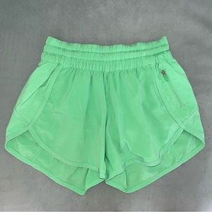 Green lululemon athletic shorts